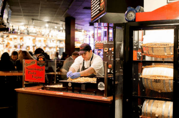 fresh sourdough pasta being made