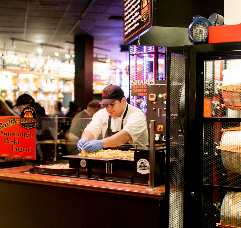 team member preparing food