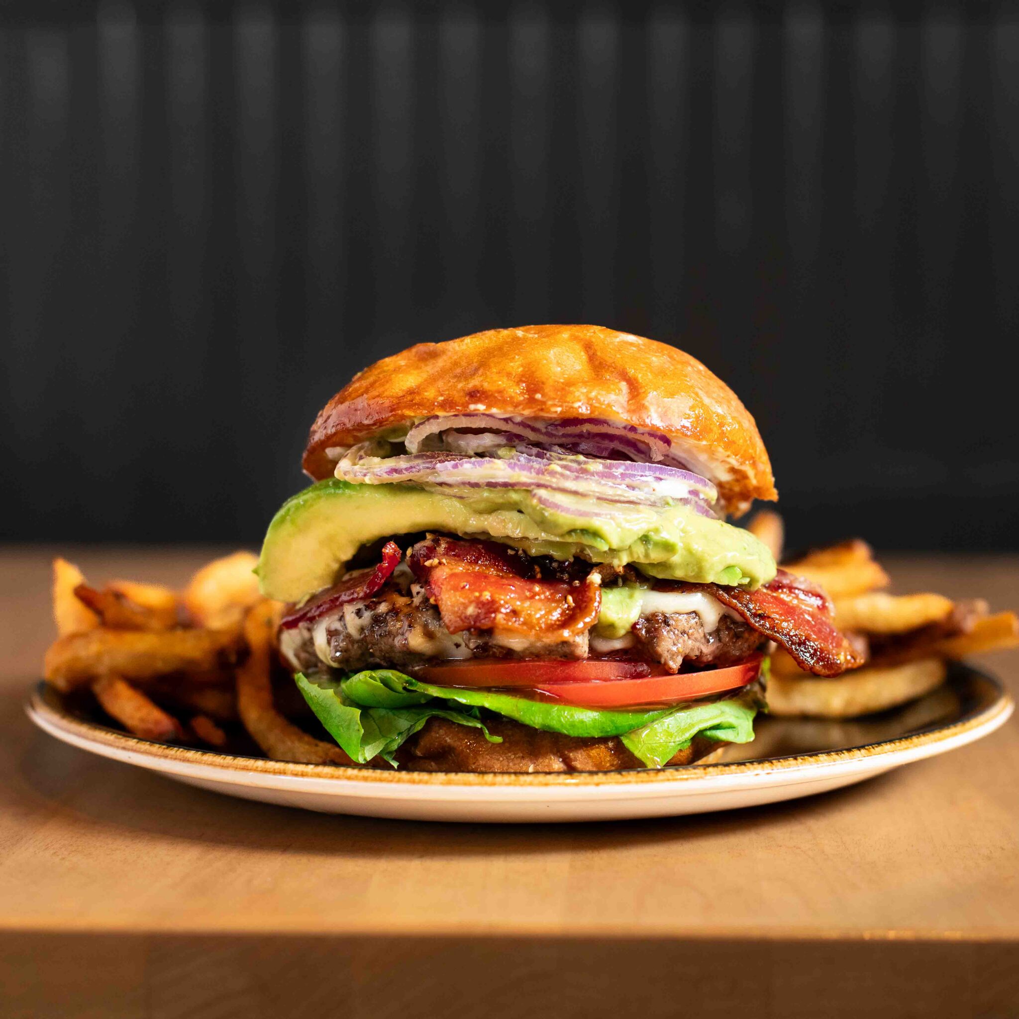 Billionaire’s Bacon and Hass Avocado Hamburg