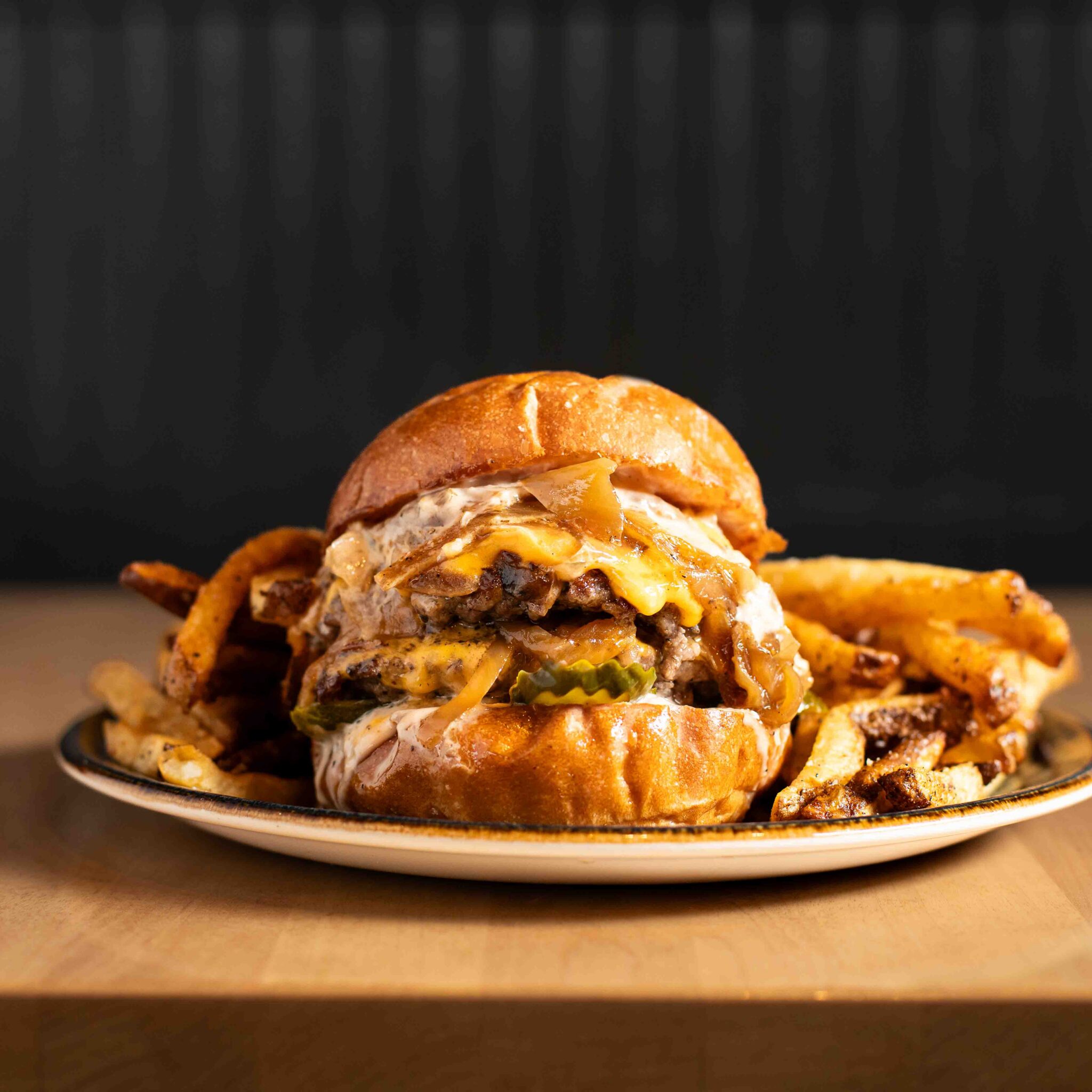 Double Smashed American Burger