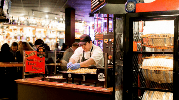 fresh sourdough pasta being made