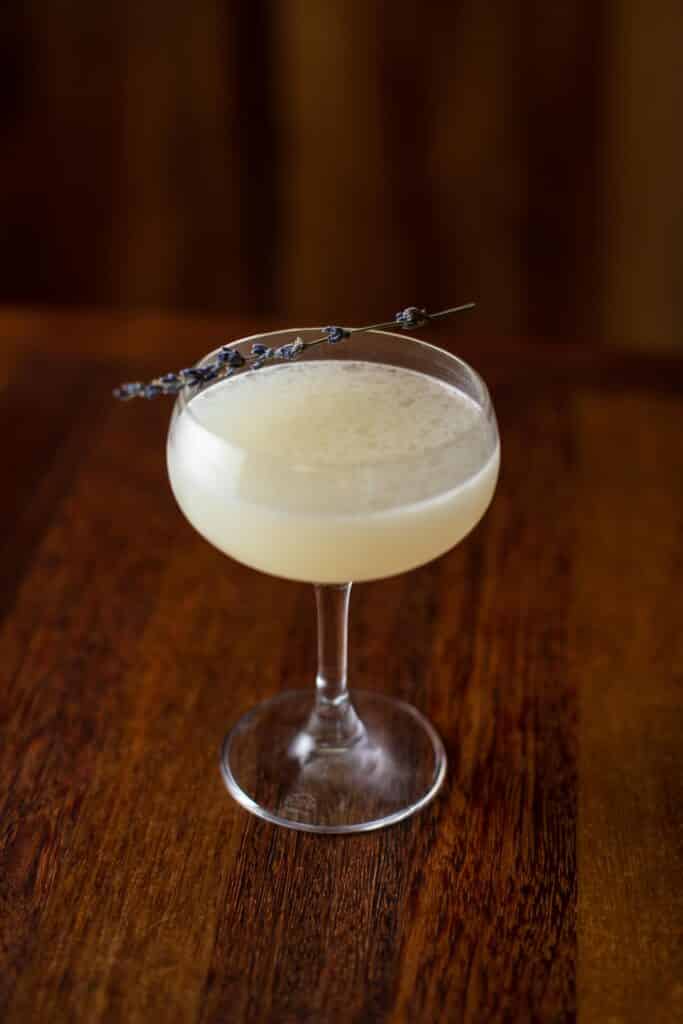 Crisp & Herbaceous; Bar Boss™ Gin, lemon, orgeat and lavender bitters